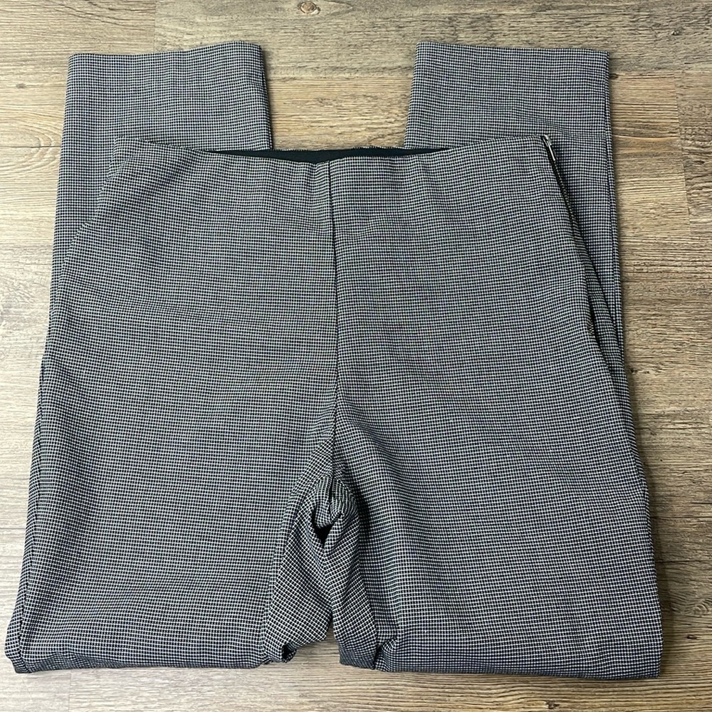 Nine West Side Zip Skinny Black White Patterned Work Pants, Slacks, size 6